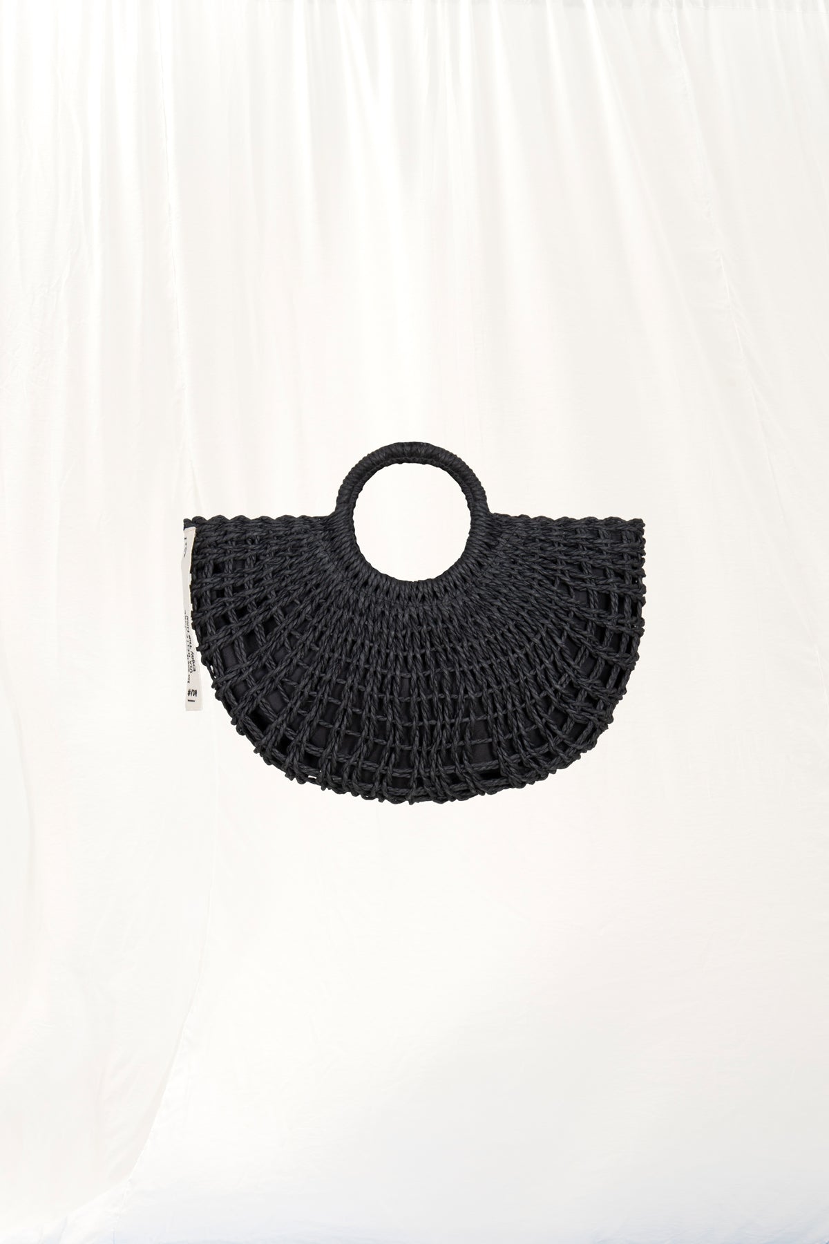 Black Mini Straw Bag Kal