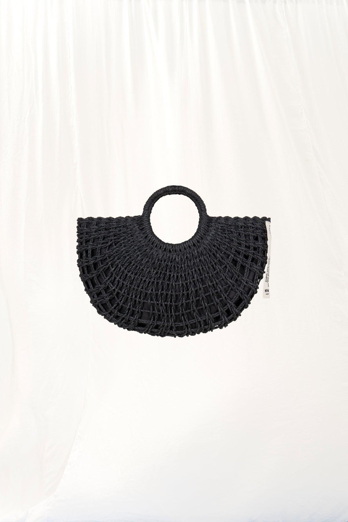 Black Mini Straw Bag Kal