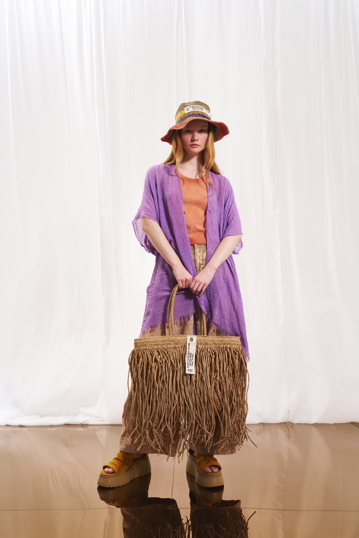 Camel Brown Mini Straw Bag Kao