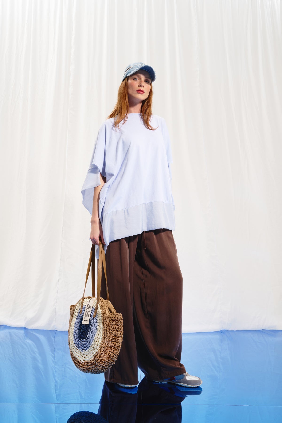 Multi Color Midi Straw Bag Kim