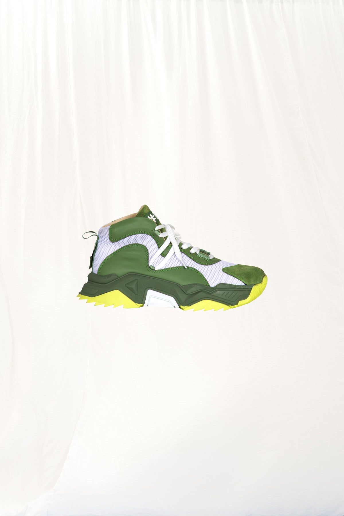 Olive Green White Chunky Sole Sneakers Lee7