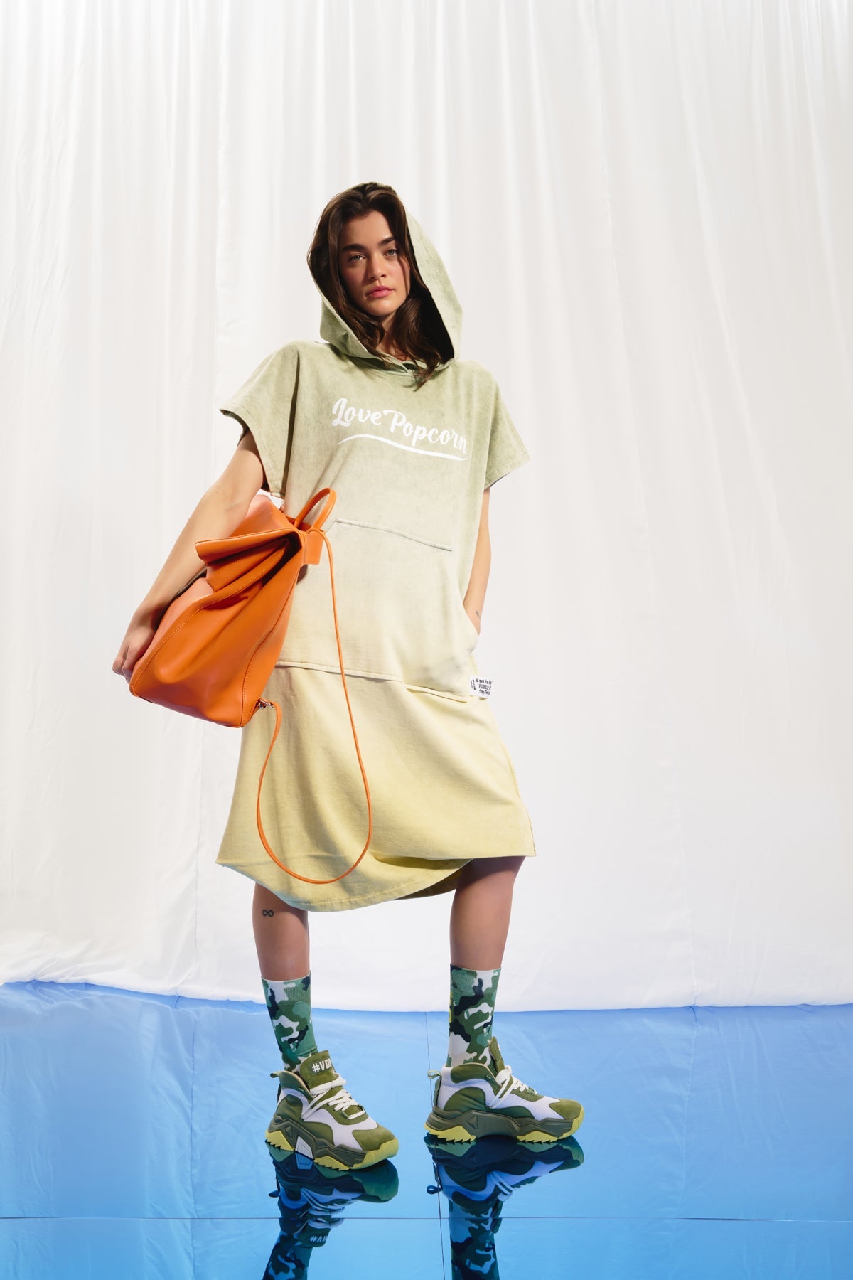 Olive Green White Chunky Sole Sneakers Lee7