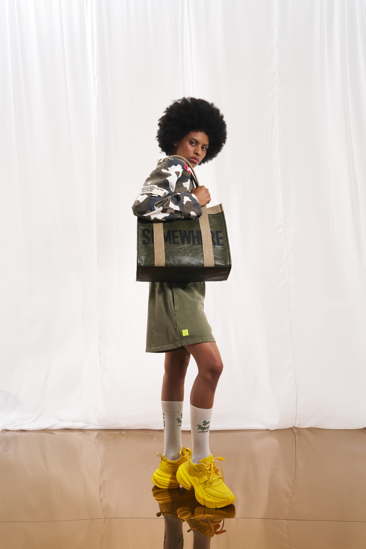 Khaki Maxi Tote Bag Not