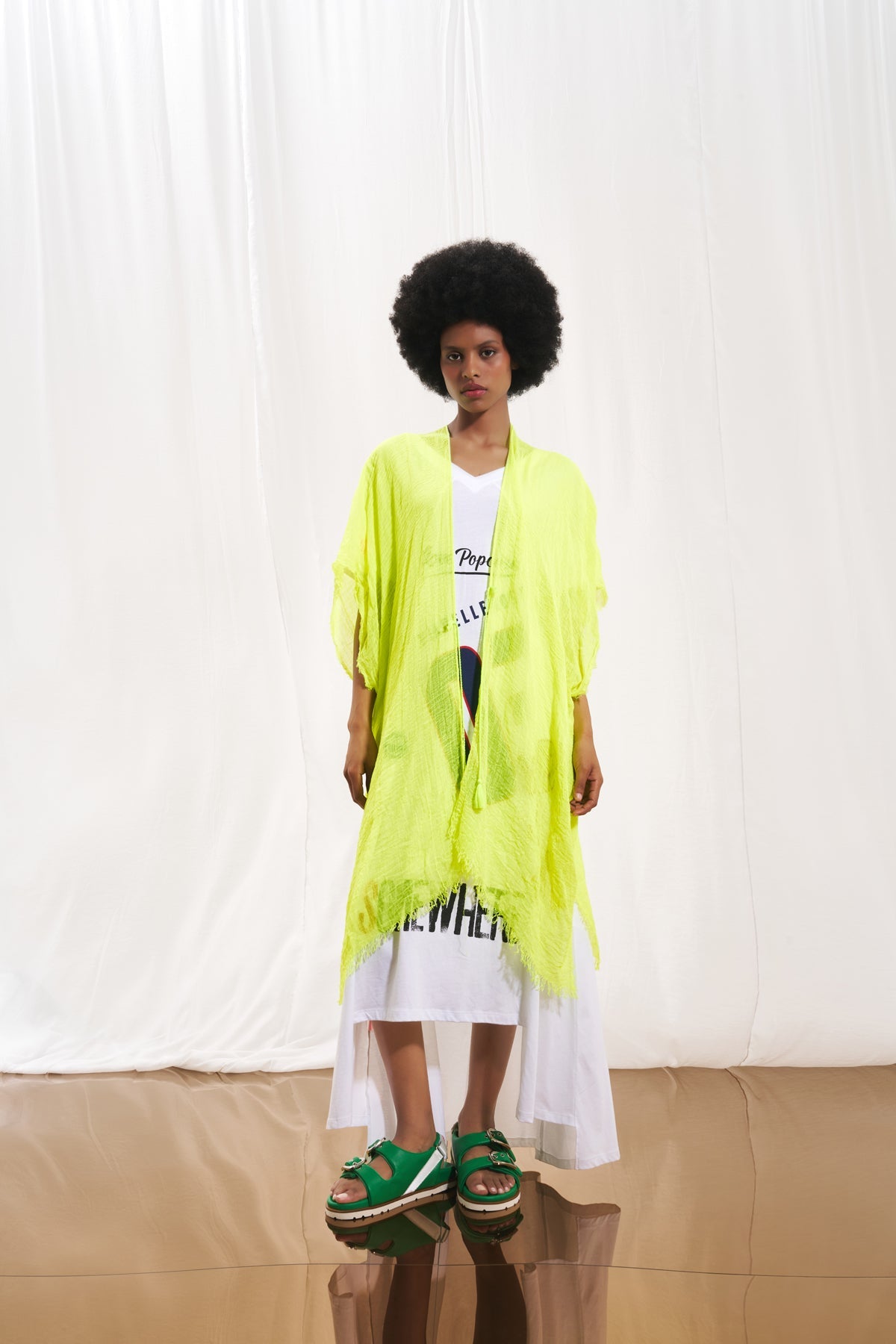 Neon Green Tulle Pareo Paro