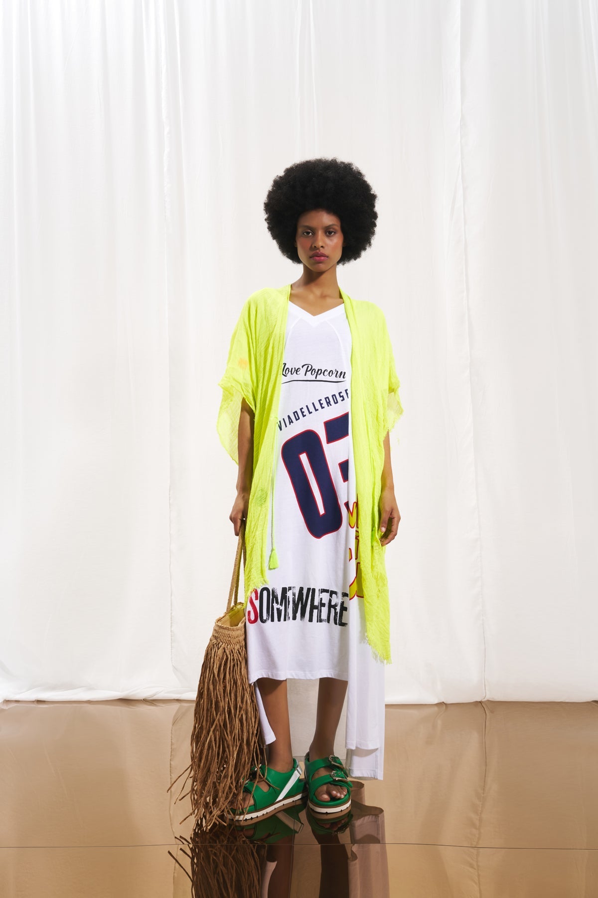 Neon Green Tulle Pareo Paro