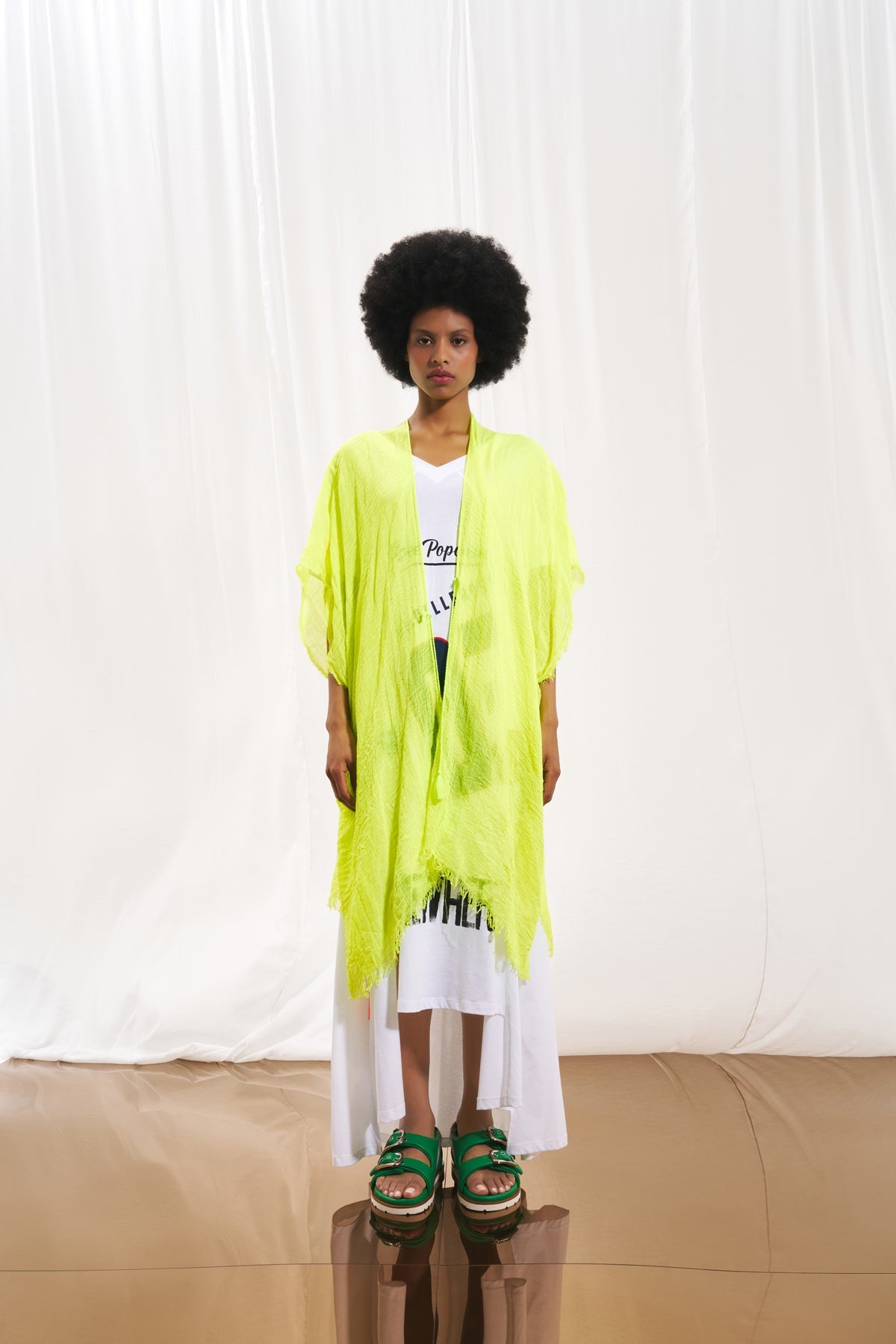 Neon Green Tulle Pareo Paro