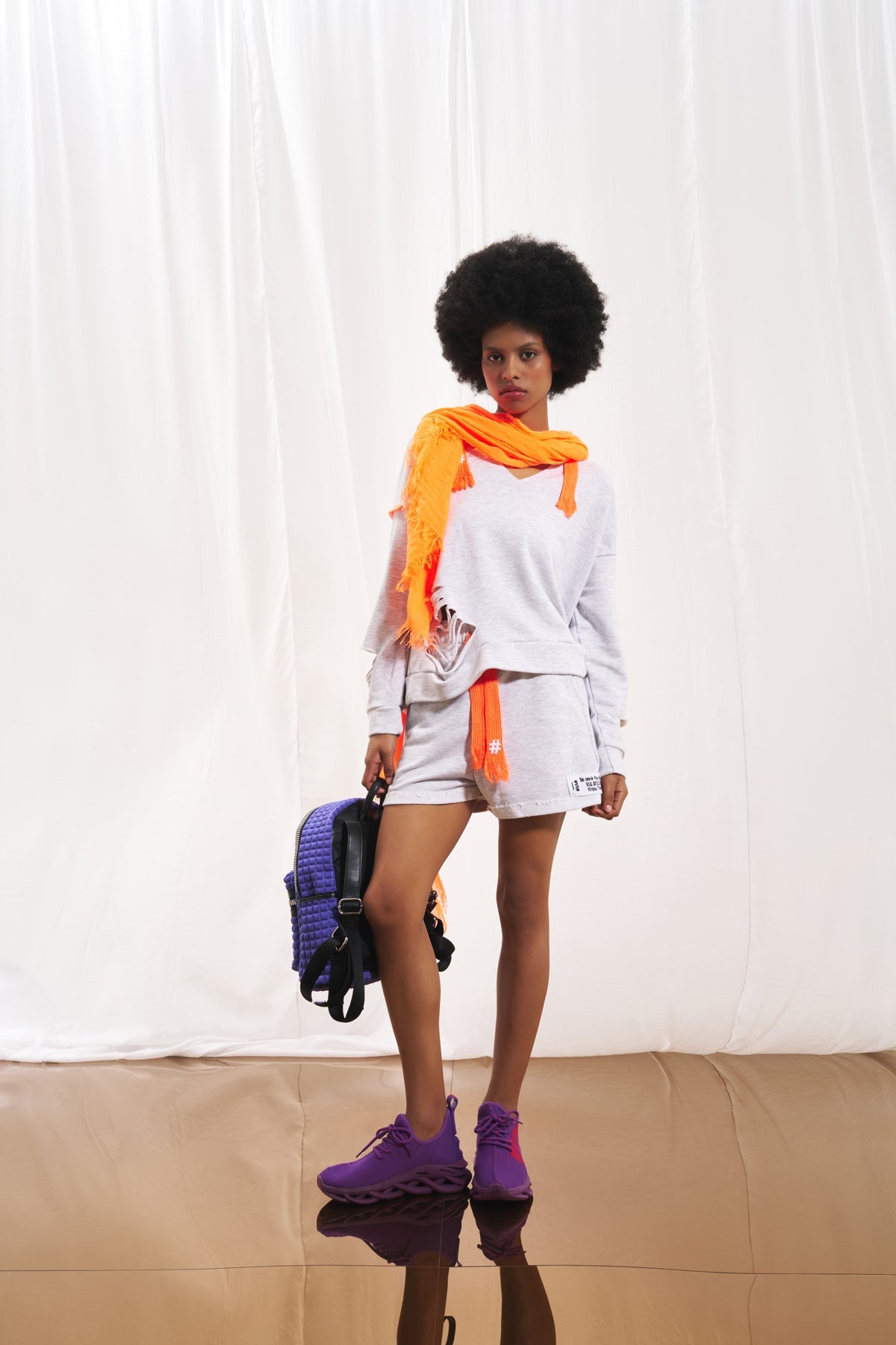 Neon Orange Scarf Pera