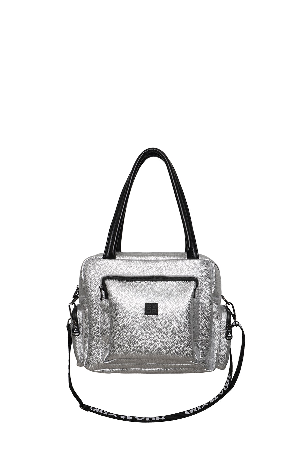 Silver Faux Leather Bag Porto22