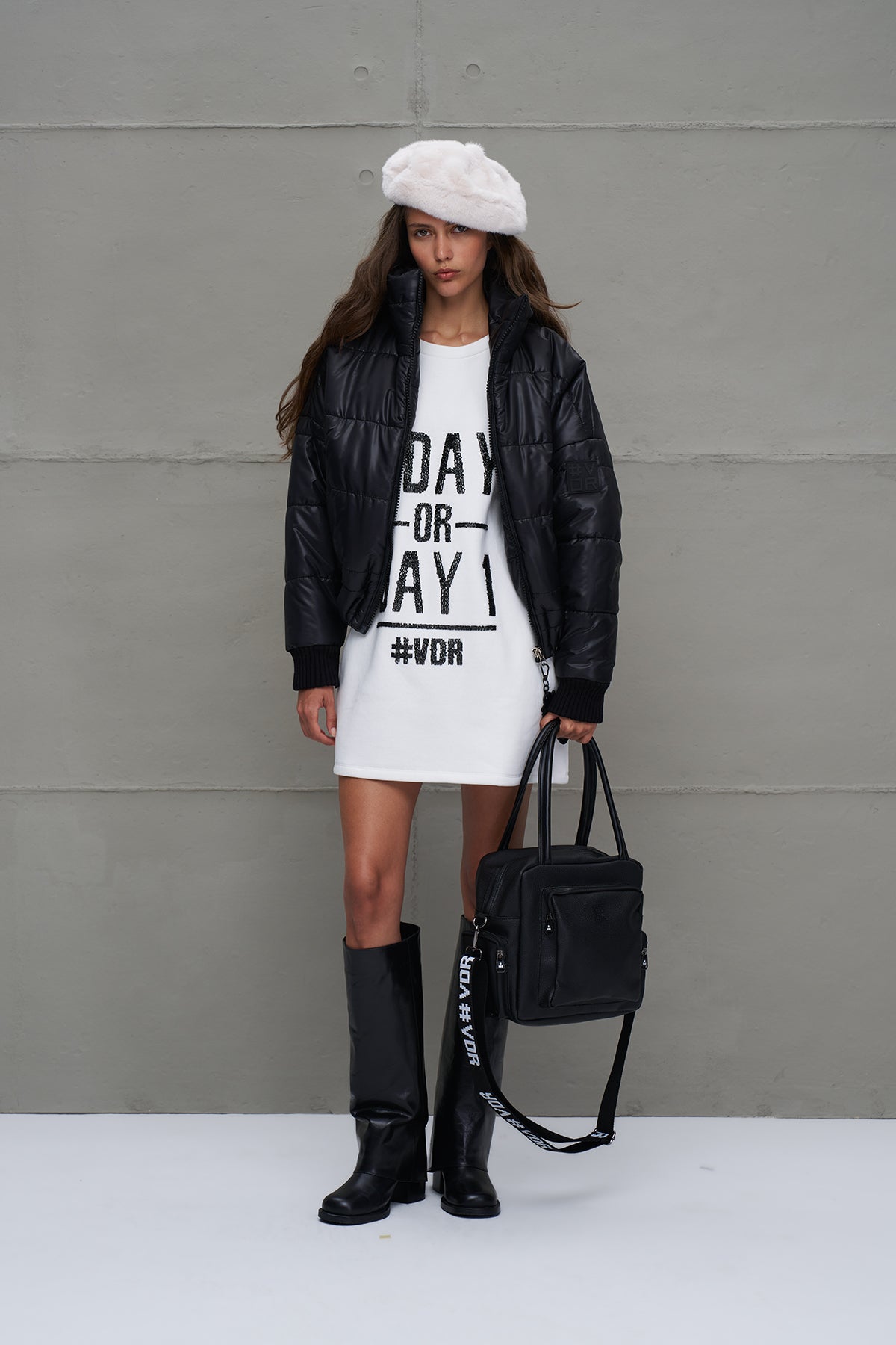 Black Faux Leather Bag Porto22