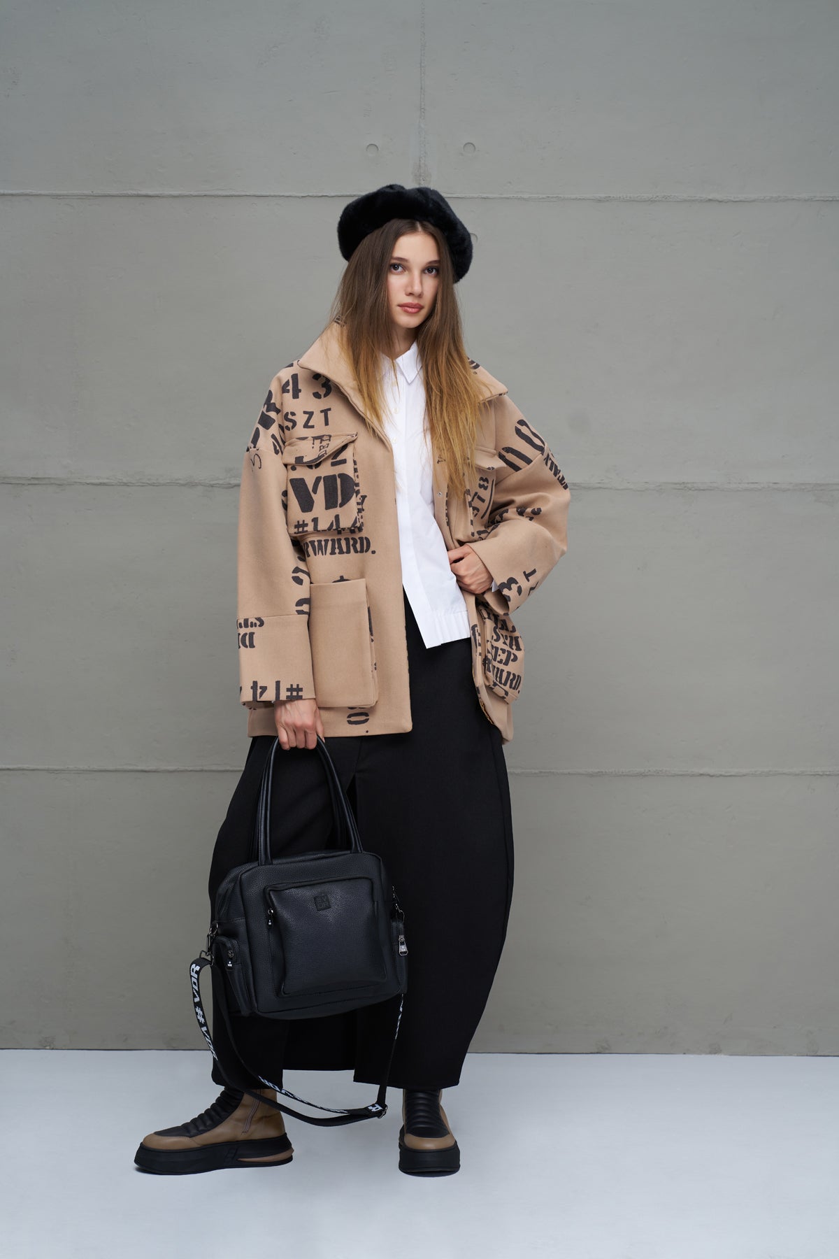 Black Faux Leather Bag Porto22