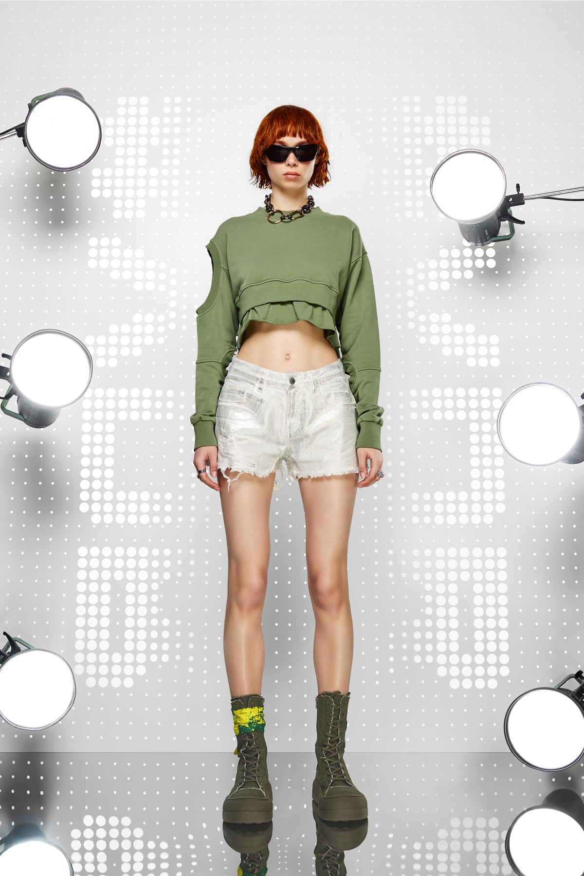 Silver Off White Shorts 15107