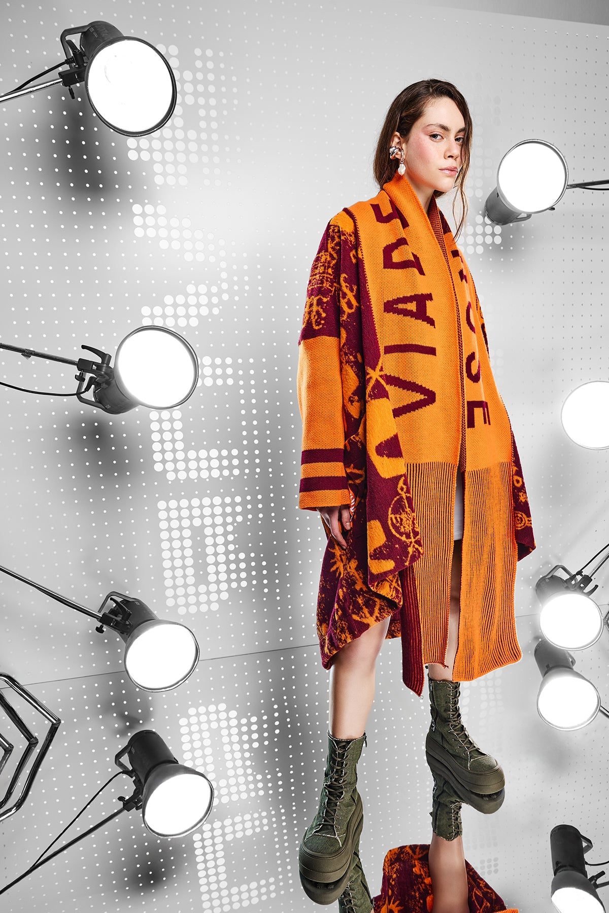 Bordo Orange Cardigan 15440