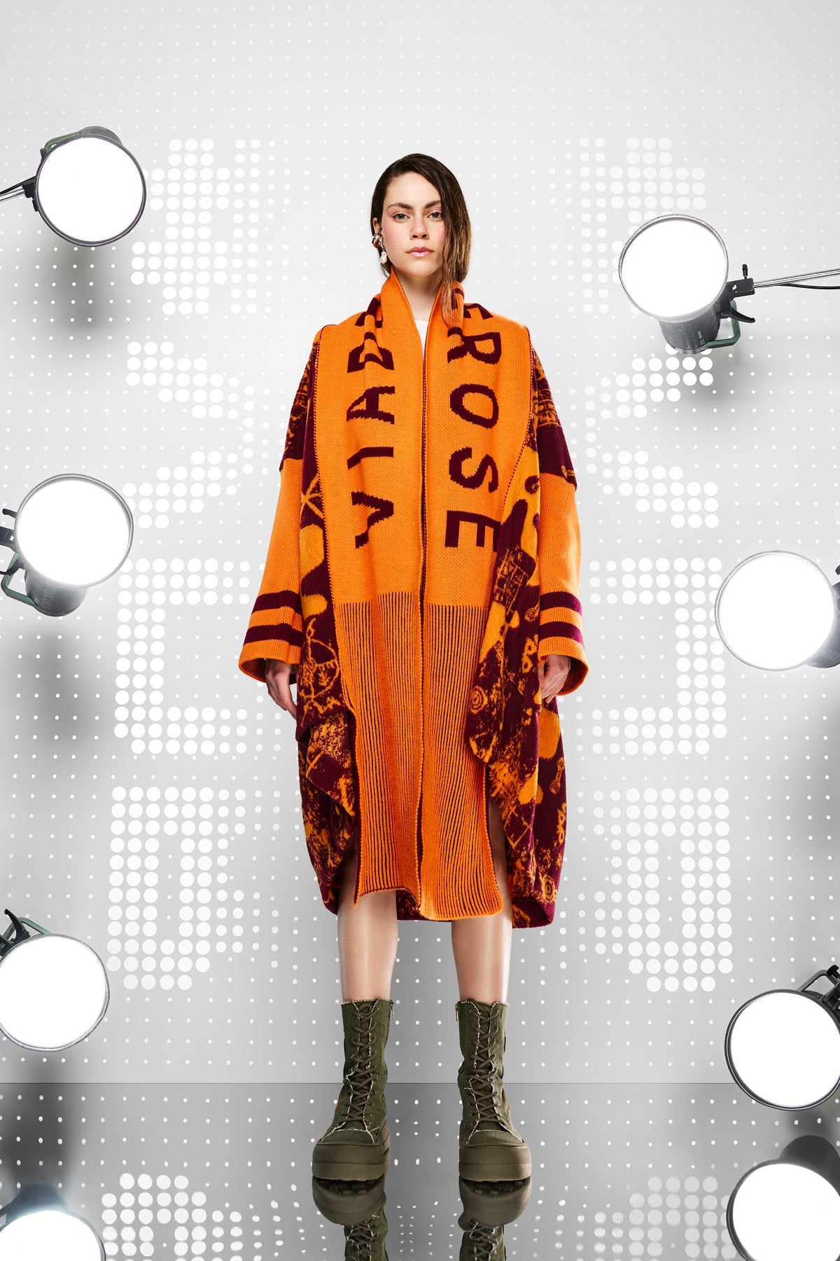 Bordo Orange Cardigan 15440