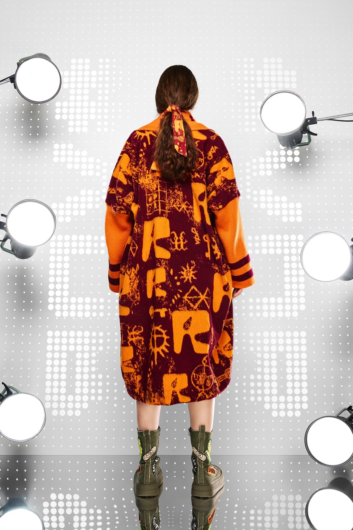 Bordo Orange Cardigan 15440