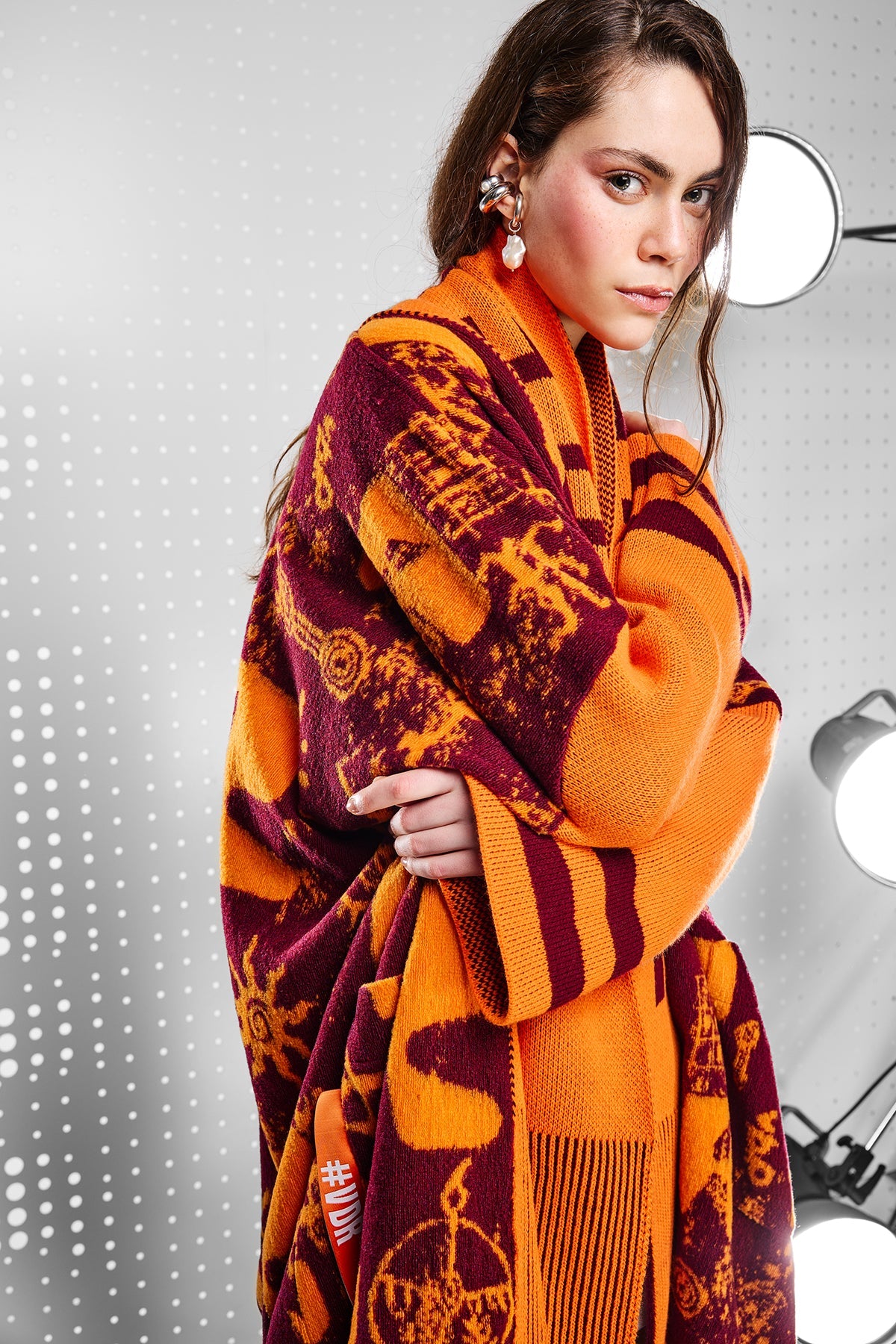 Bordo Orange Cardigan 15440