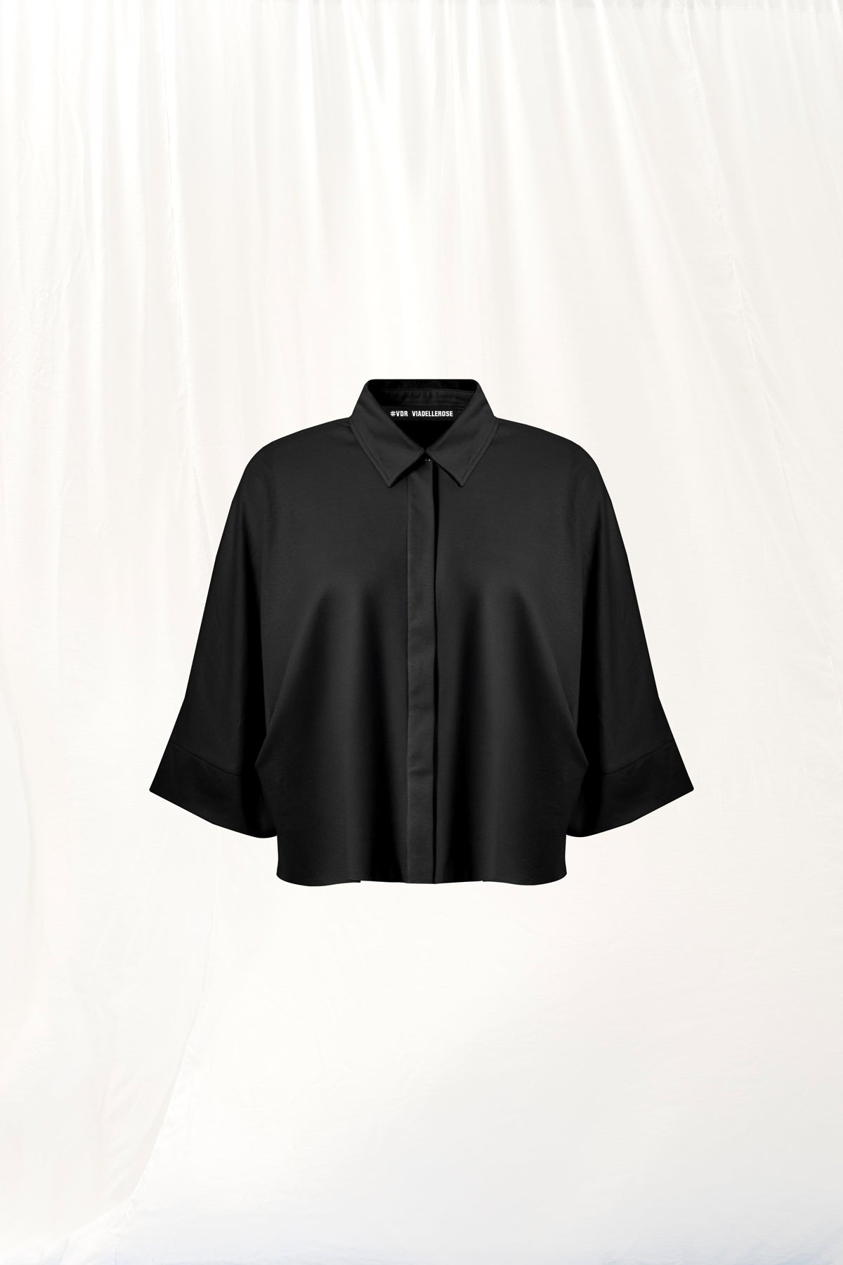 Black Cropped Interlock Shirt 17002