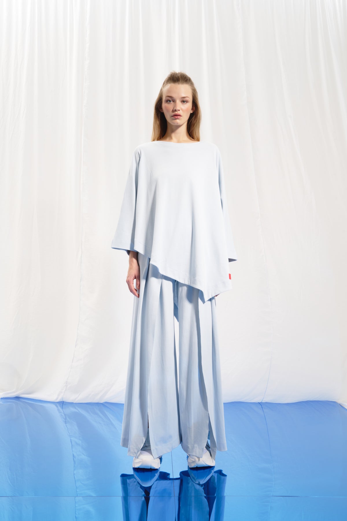 Light Grey Asymmetric Interlock T-shirt 17005