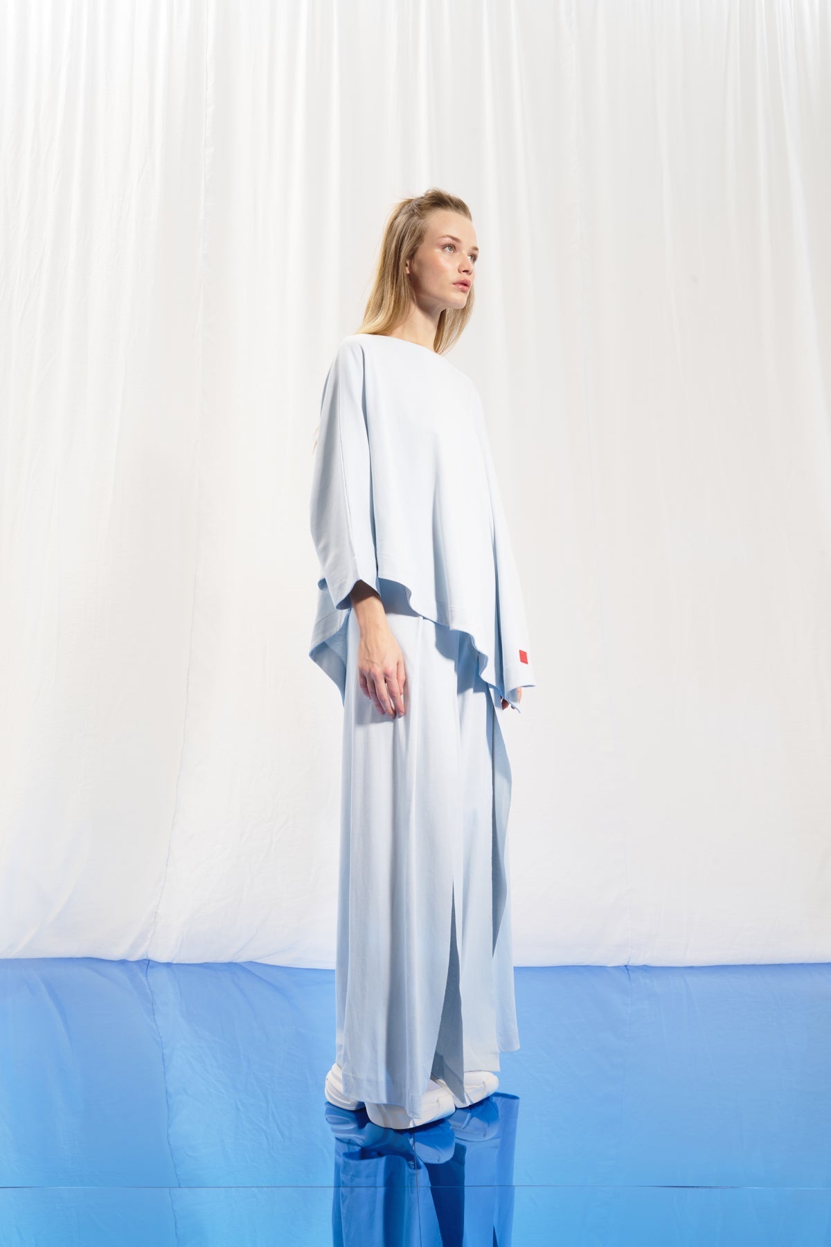 Light Grey Asymmetric Interlock T-shirt 17005