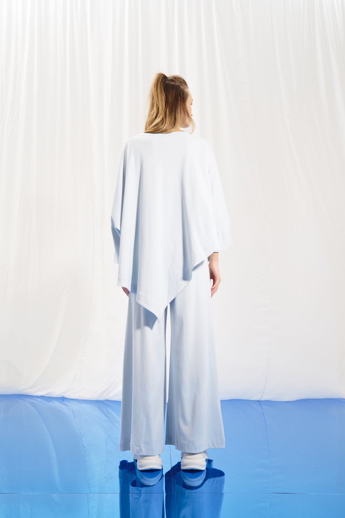 Light Grey Asymmetric Interlock T-shirt 17005