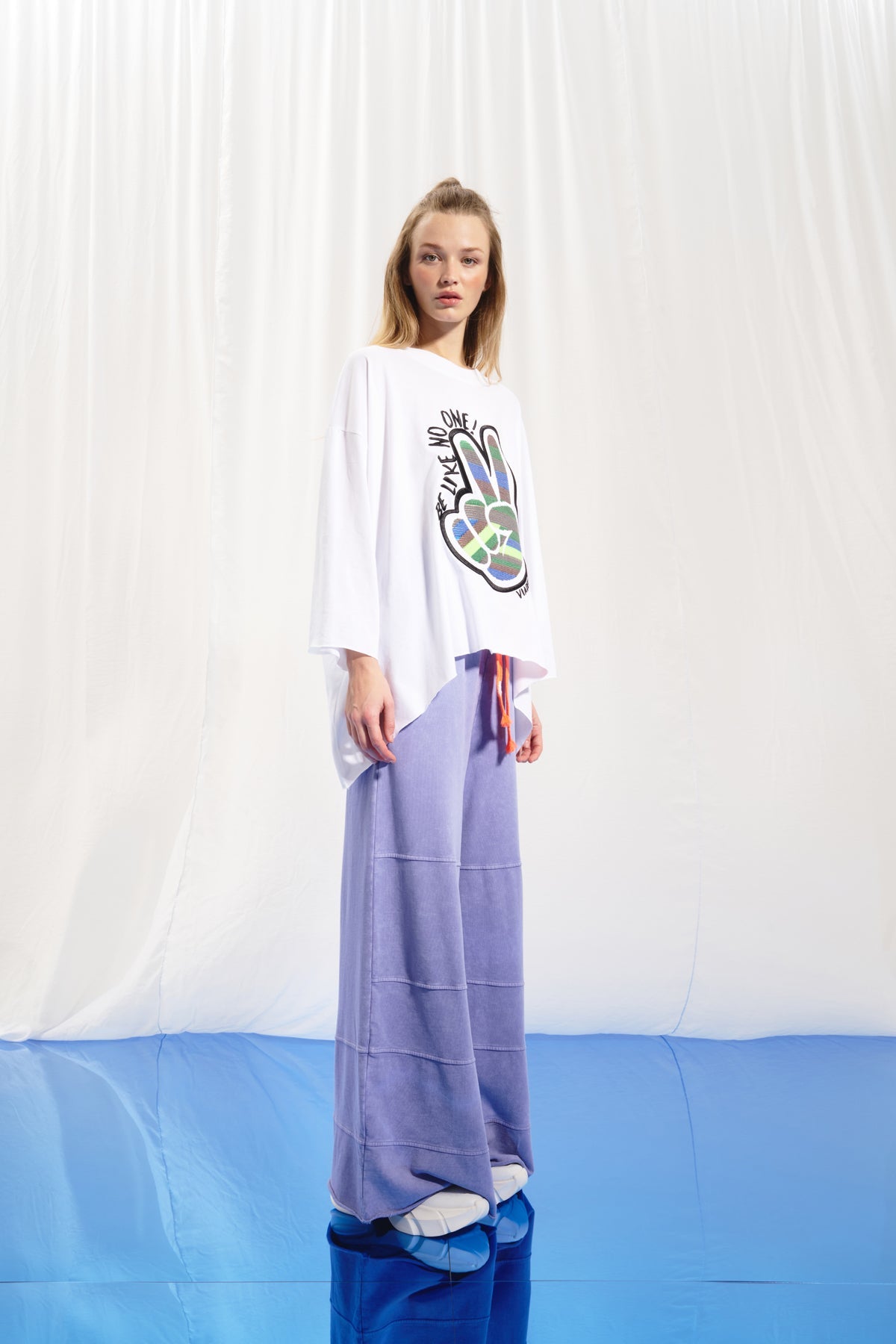 Lilac Wide-leg Plush Trousers 17045