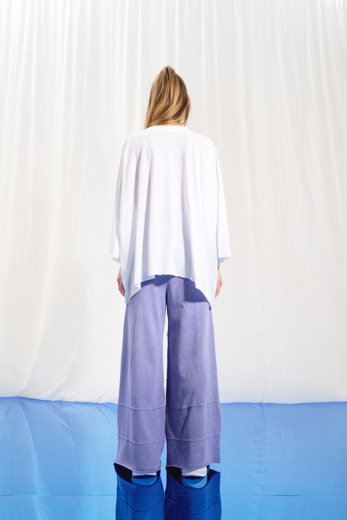Lilac Wide-leg Plush Trousers 17045