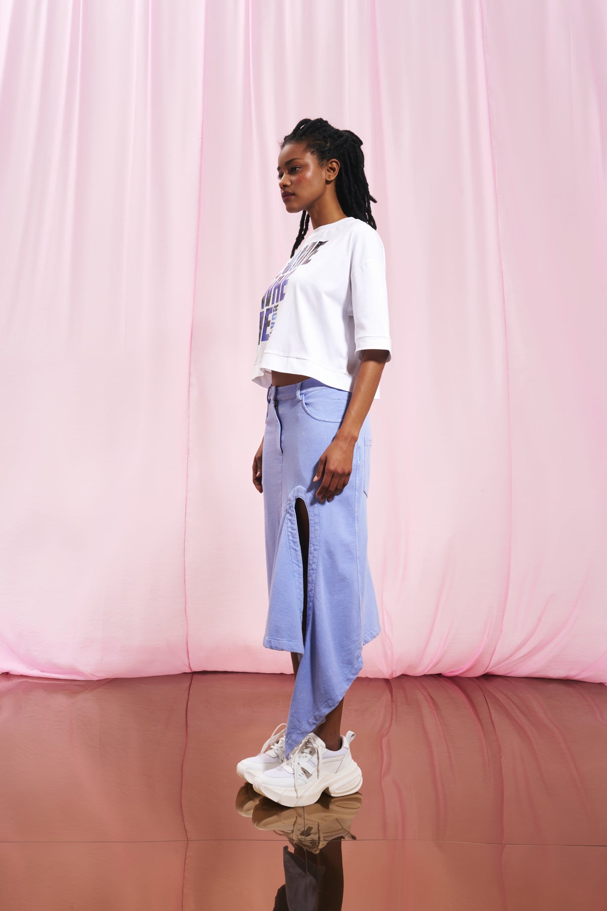 Lilac Asymmetric Midi Skirt 17046