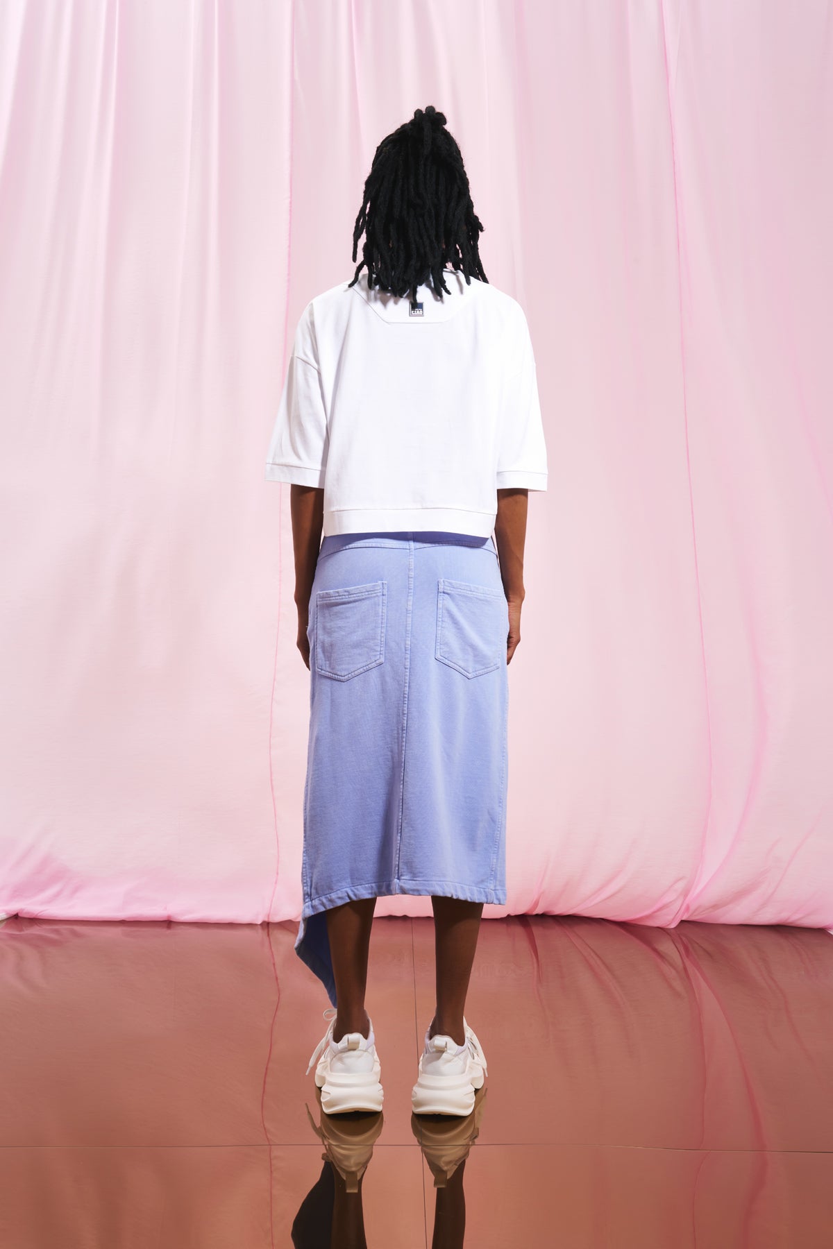 Lilac Asymmetric Midi Skirt 17046