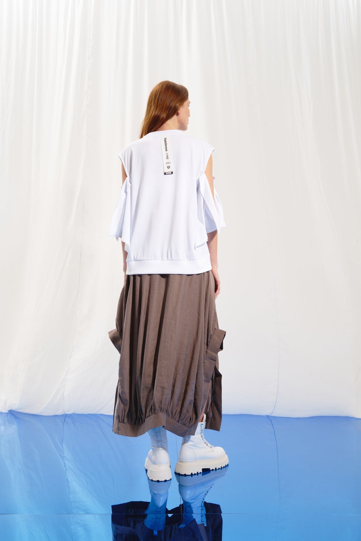 White Cut-out T-shirt 17056