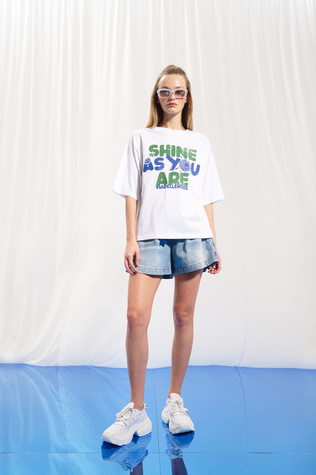 White Slogan Print T-shirt 17072