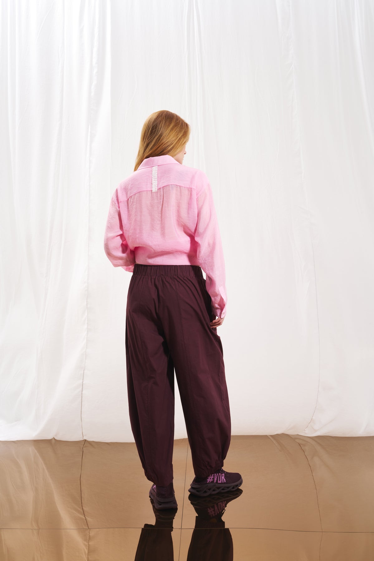 Burgundy Poplin Trousers 17108
