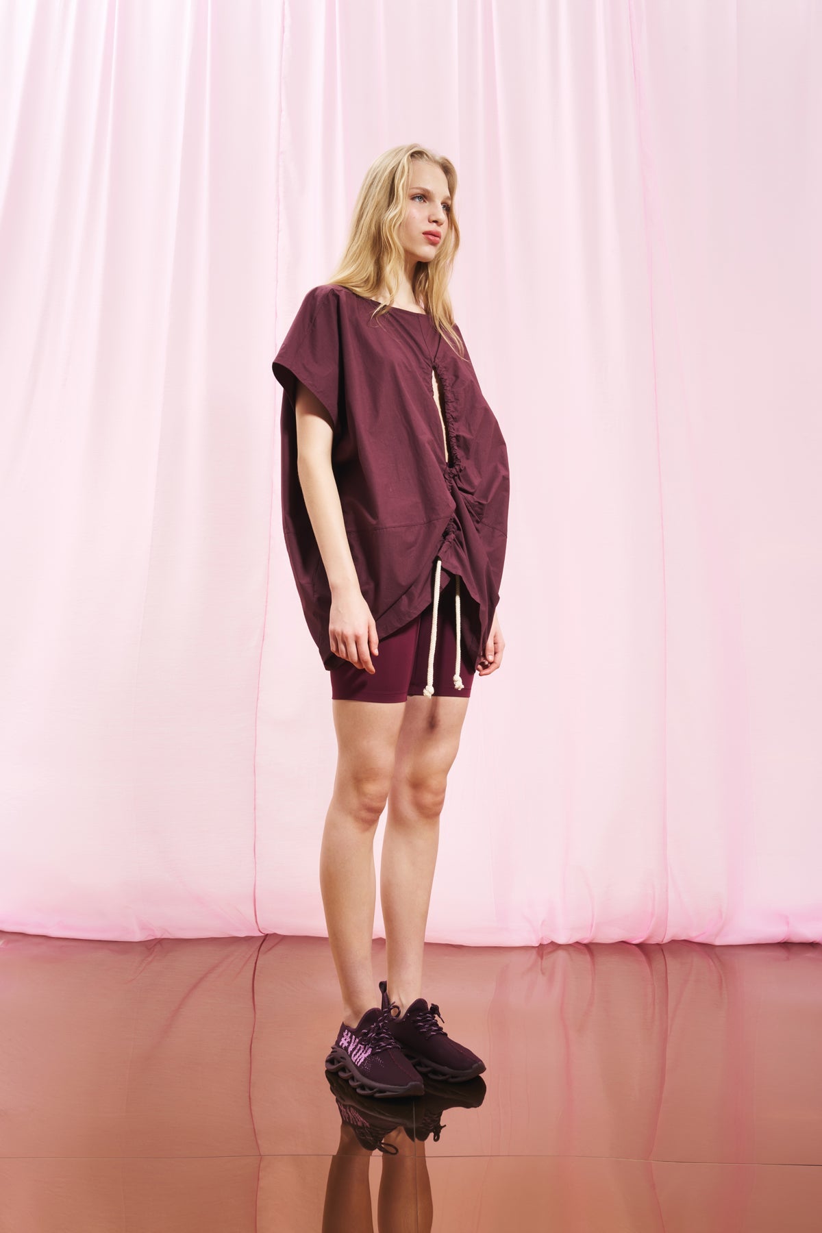 Burgundy Poplin Tunic 17109