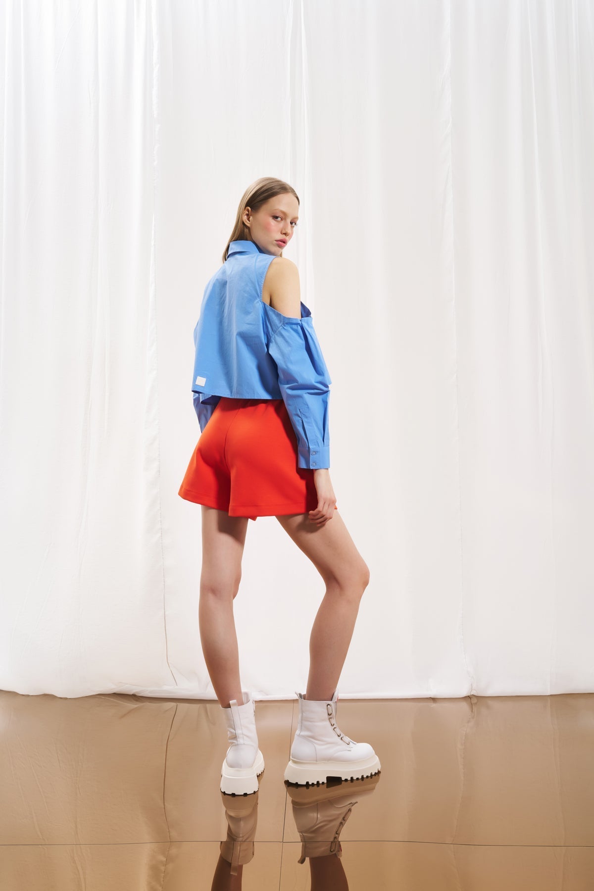 Orange Basic Shorts 17130