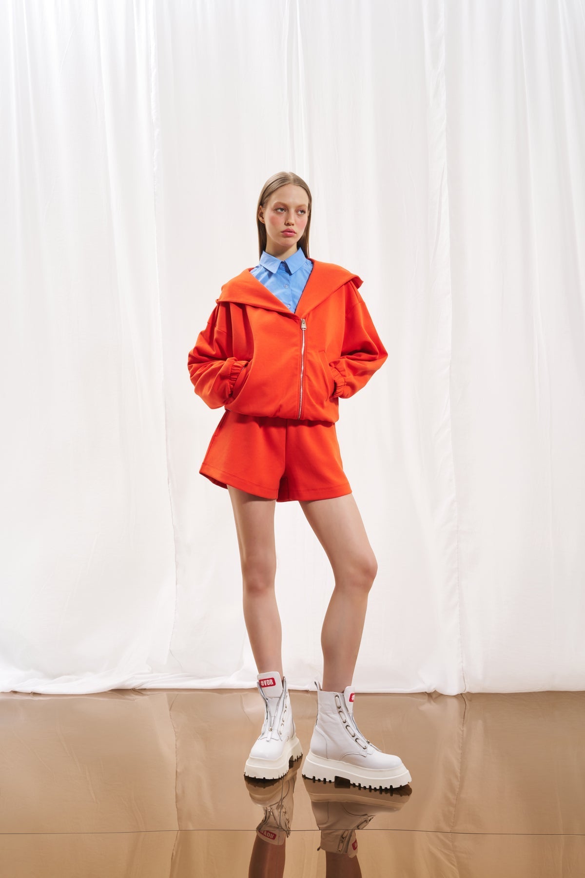 Orange Basic Shorts 17130