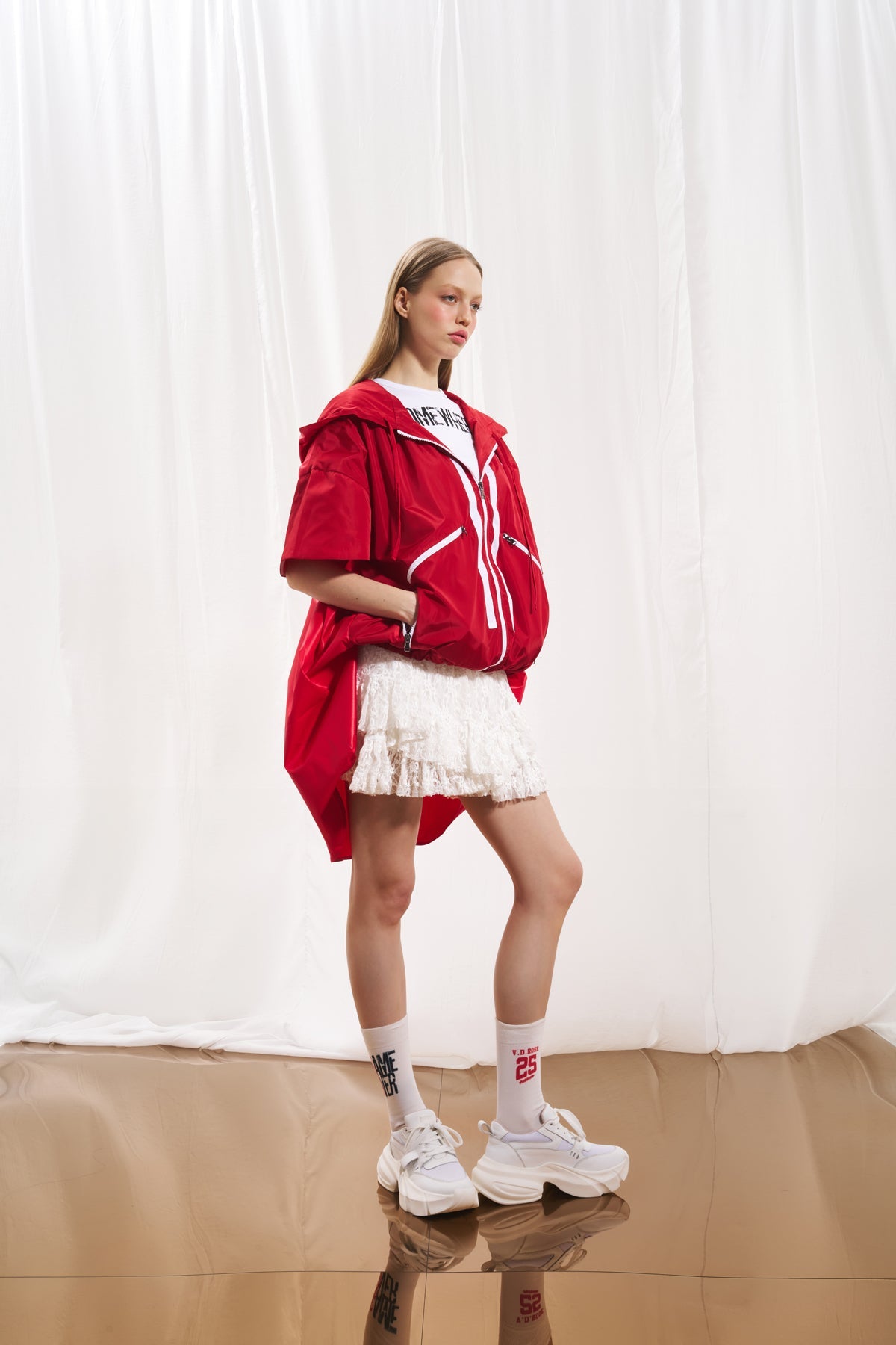 White Lace Mini Skirt 17135