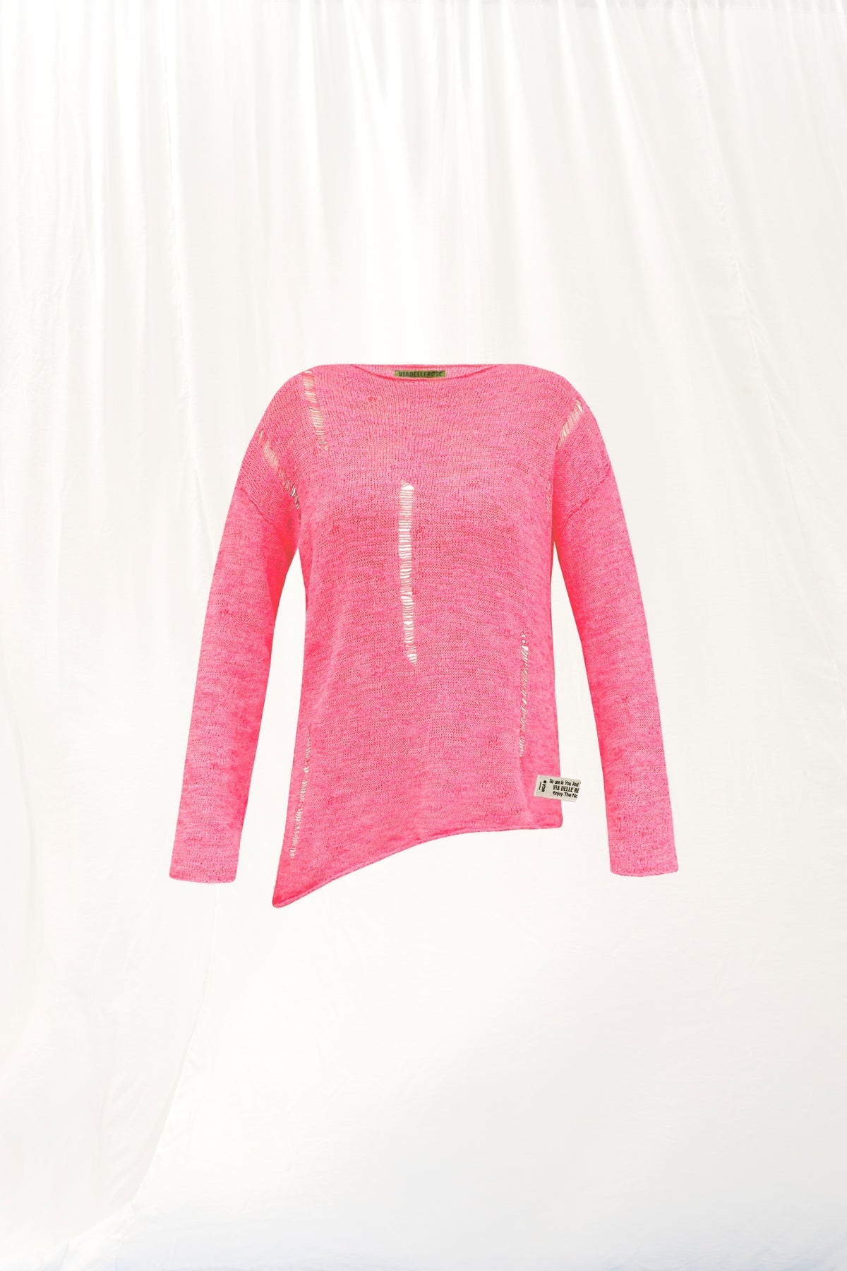 Neon Pink Lightweight Knit Sweater 17165