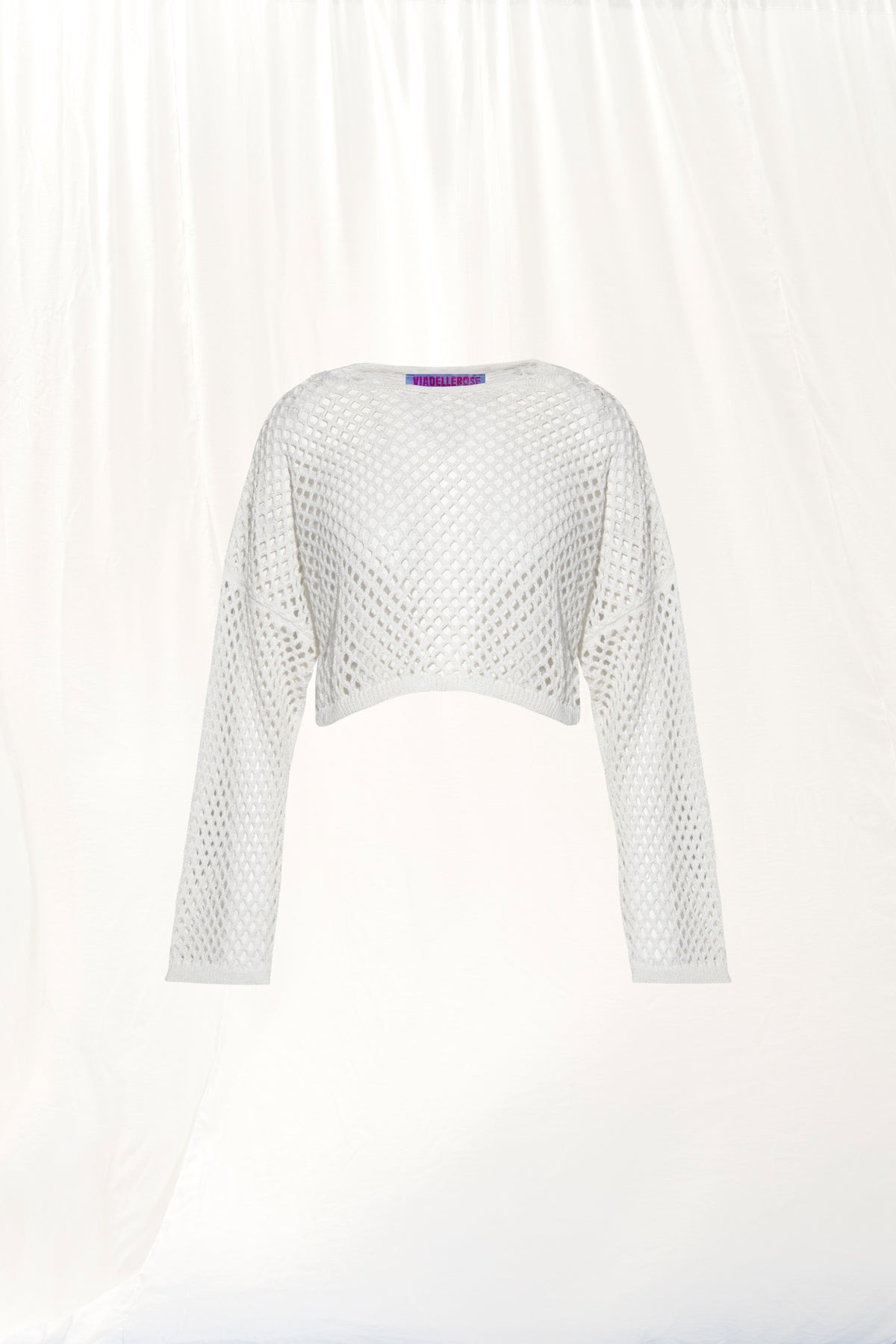 Off White Crop Knit Sweater 17171
