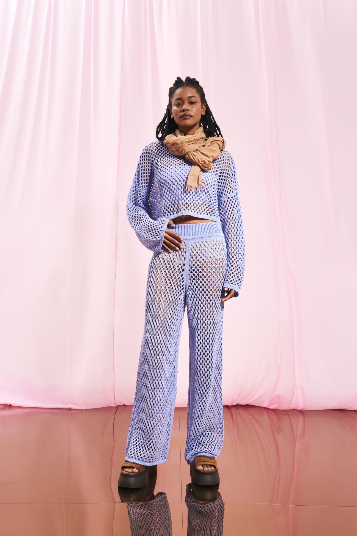 Lilac Crop Knit Sweater 17171