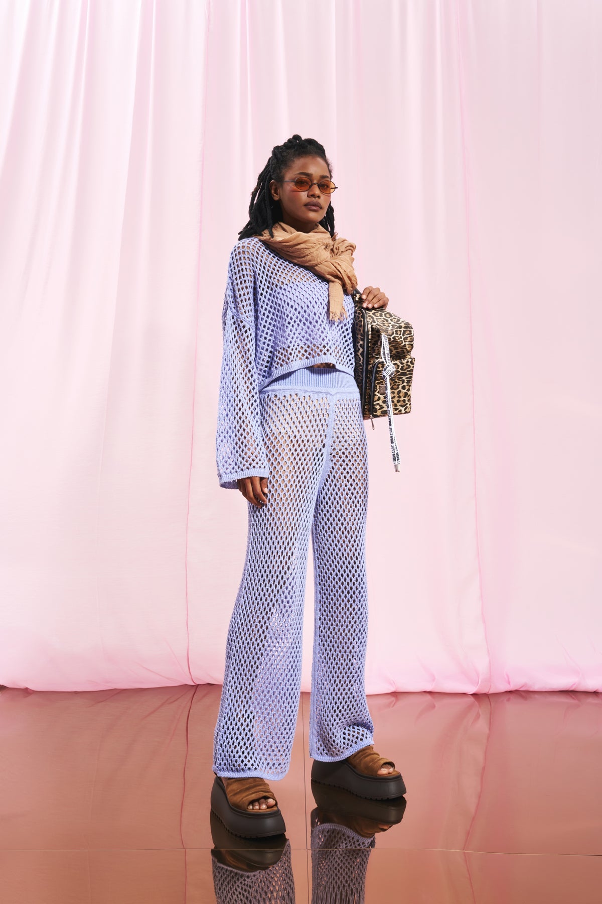 Lilac Crop Knit Sweater 17171