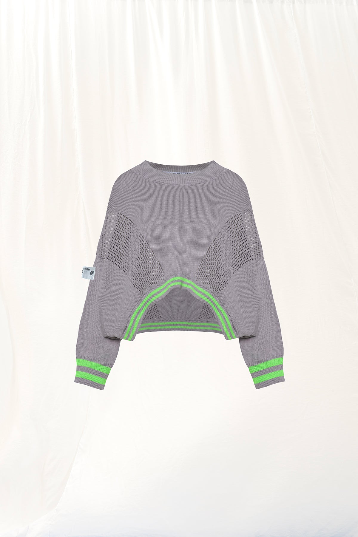 Grey Batwing Knit Sweater 17179