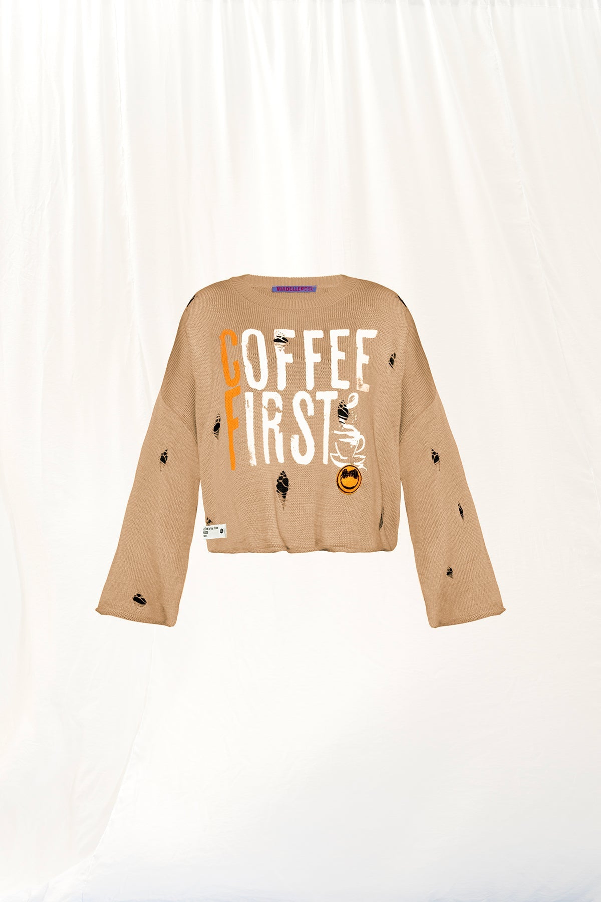 Mink Slogan Print Knit Sweater 17181
