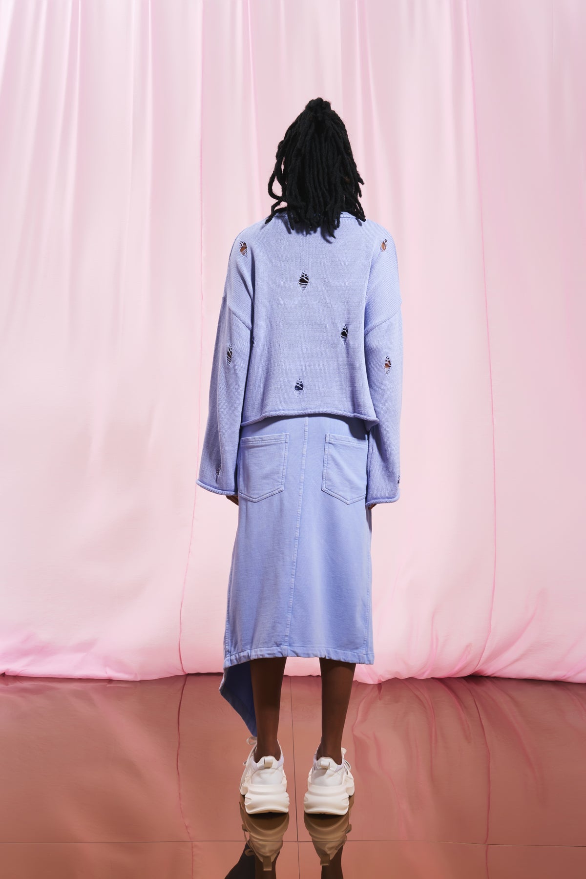 Lilac Slogan Print Knit Sweater 17181