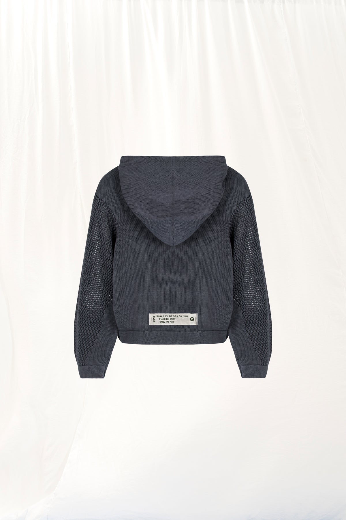 Black Hooded Knit Sweater 17182