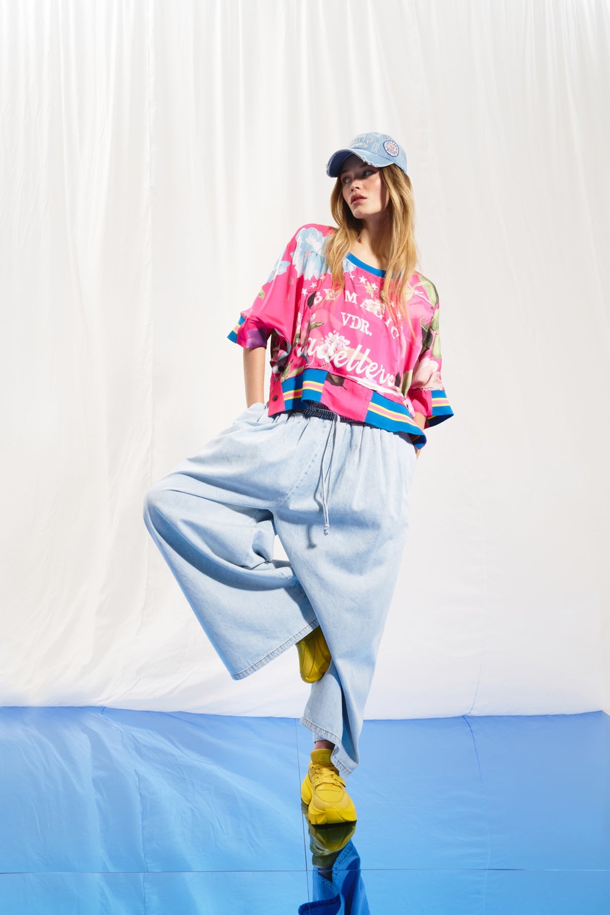 Light Blue Baggy Denim Trousers 17196