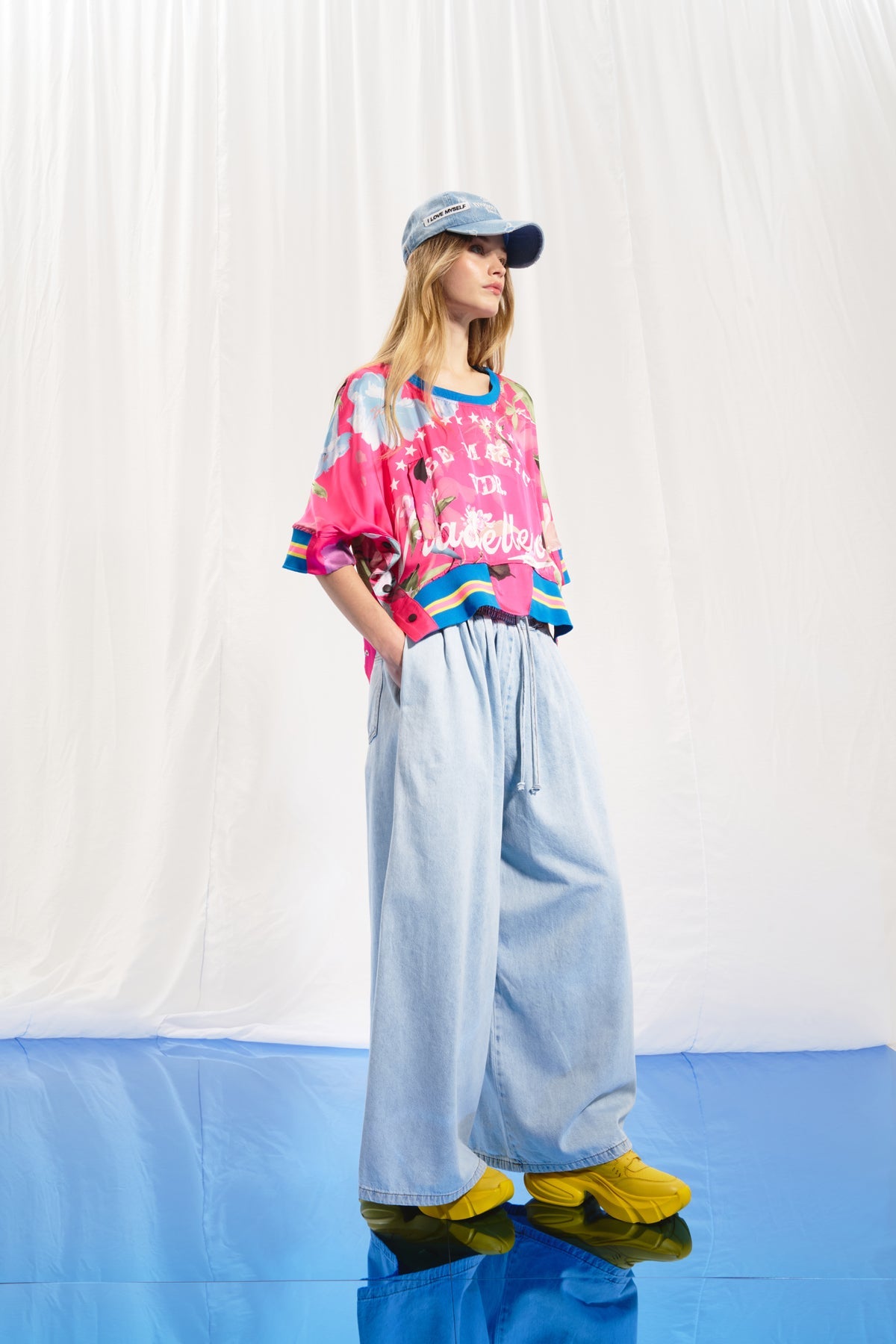 Light Blue Baggy Denim Trousers 17196