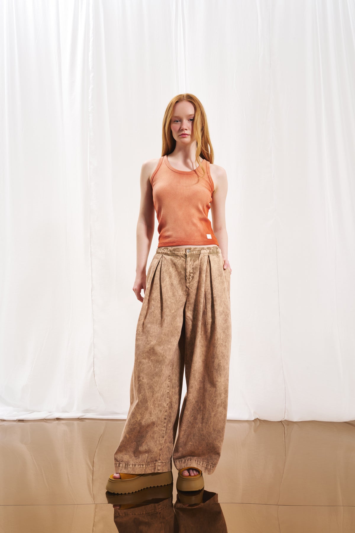 Mink Pleated Baggy Trousers 17200