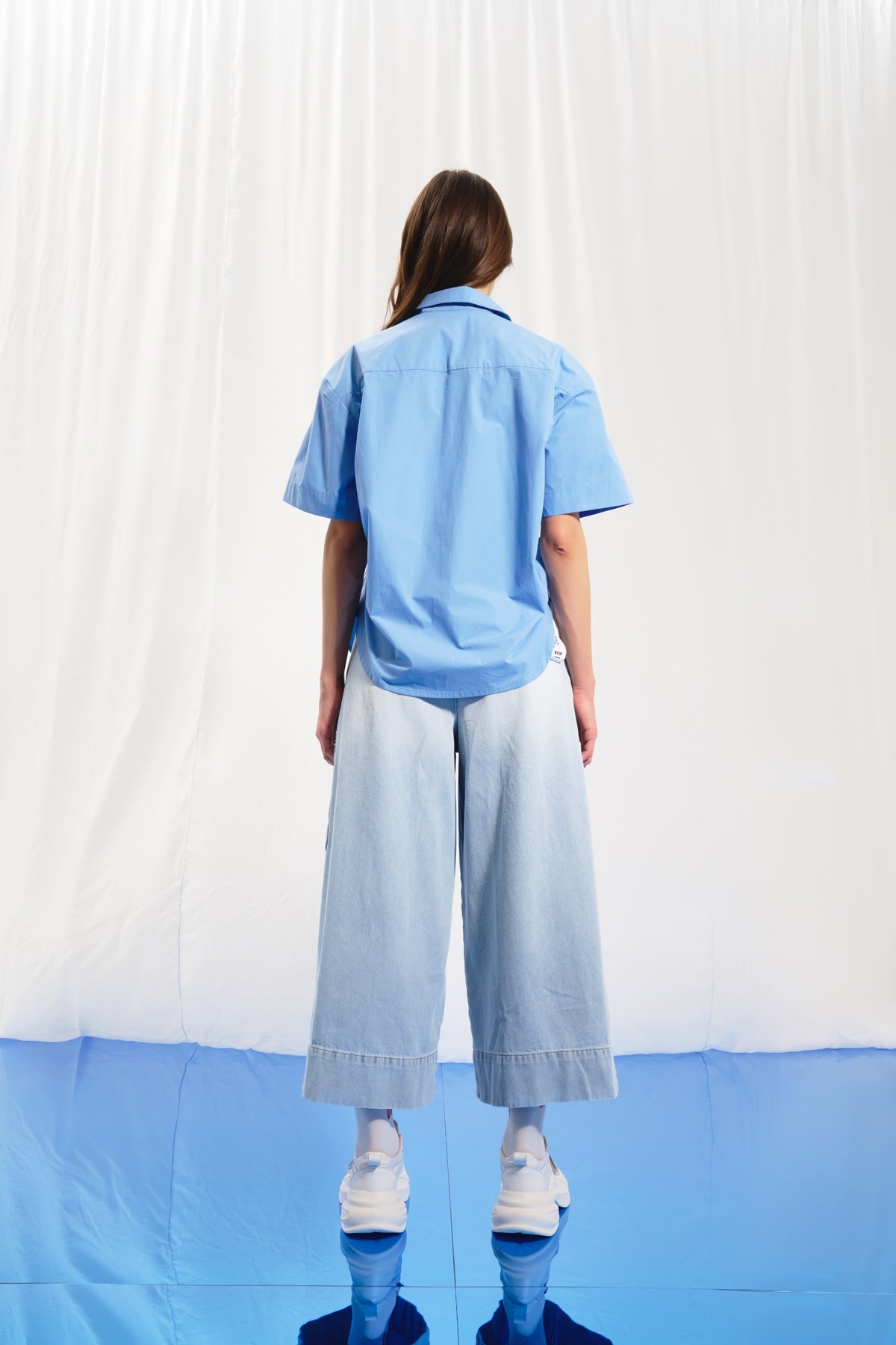 Blue Short Sleeve Poplin Shirt 17254