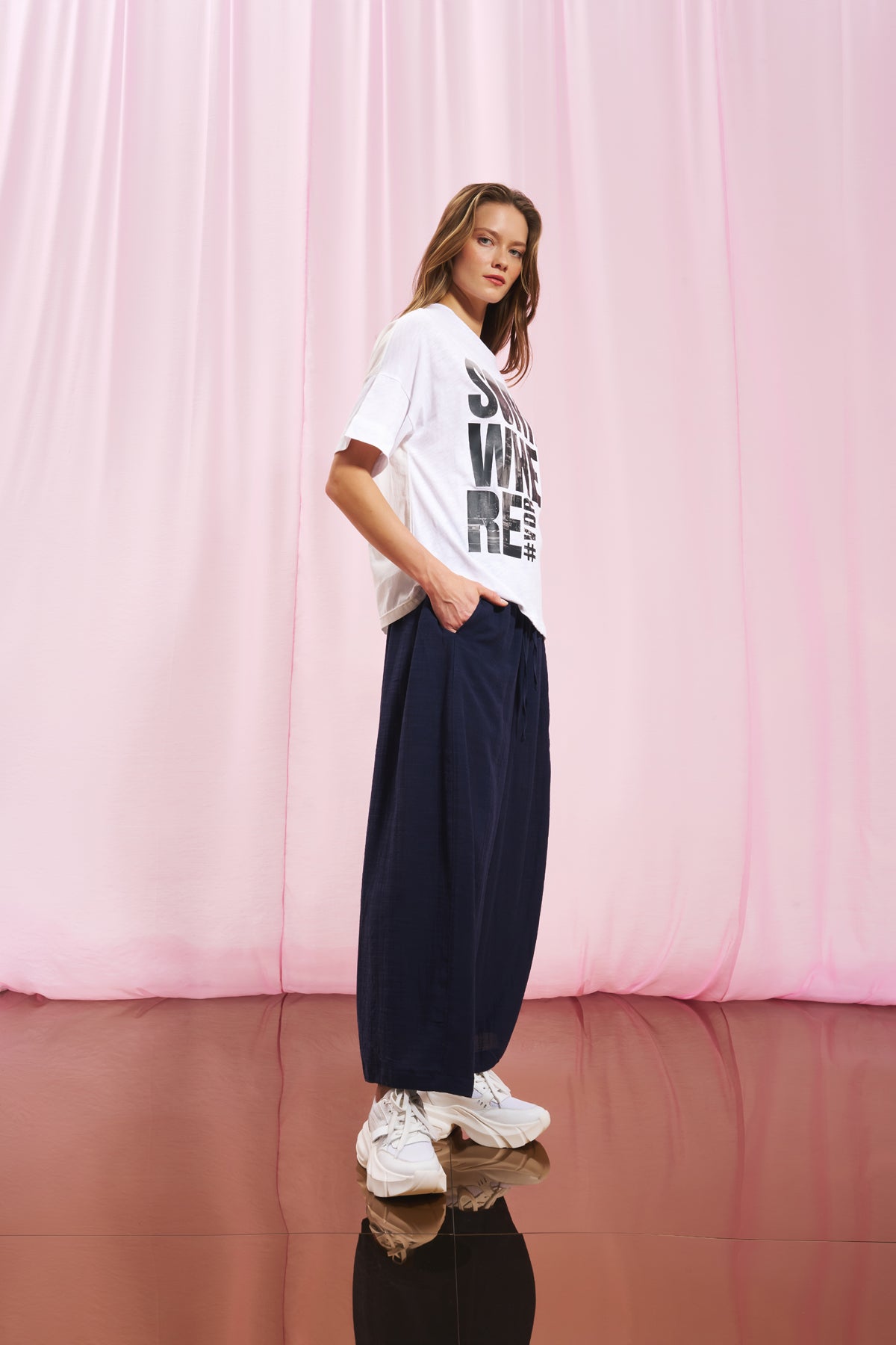 Navy Blue Linen Trousers 17272
