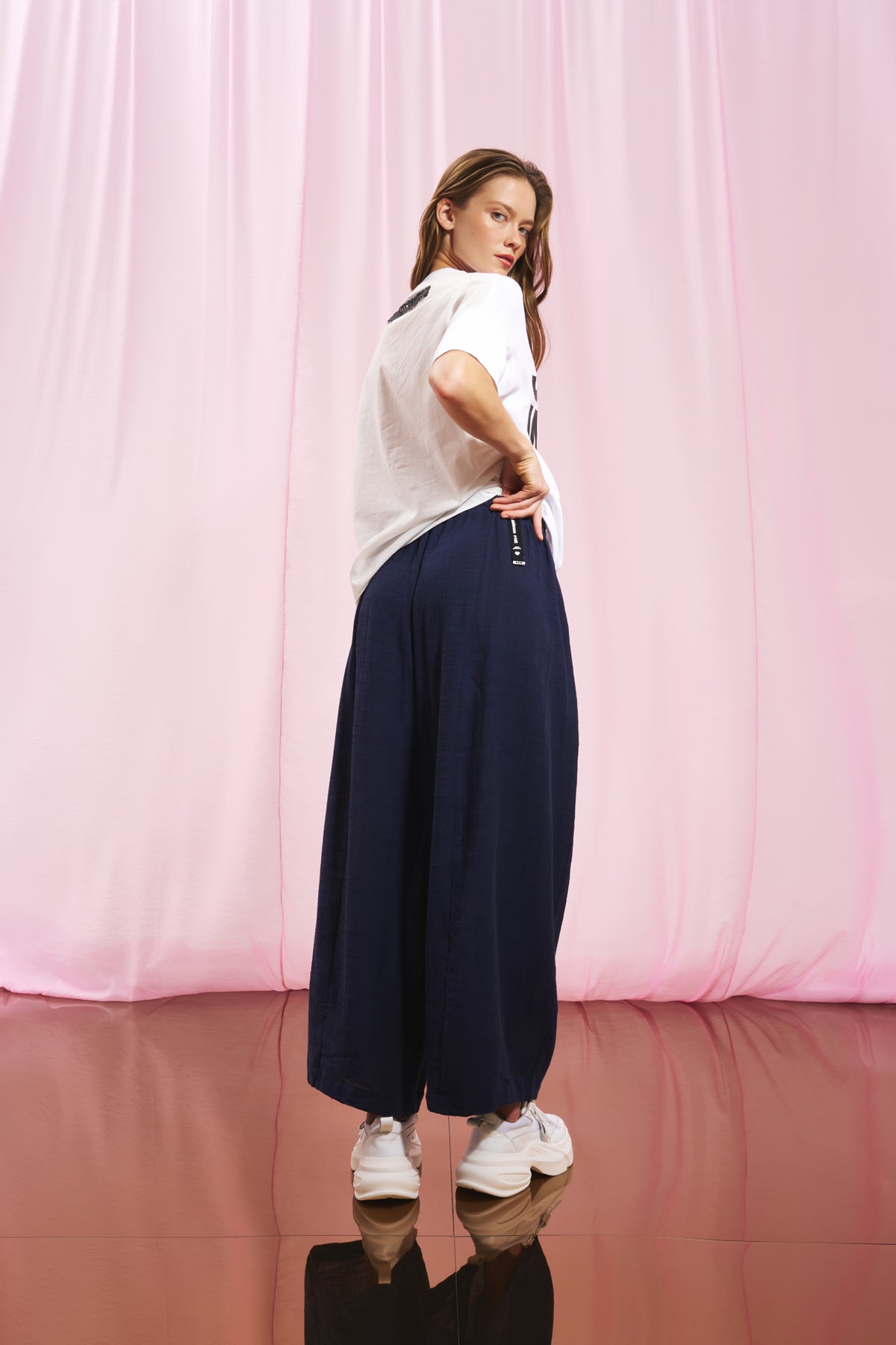 Navy Blue Linen Trousers 17272