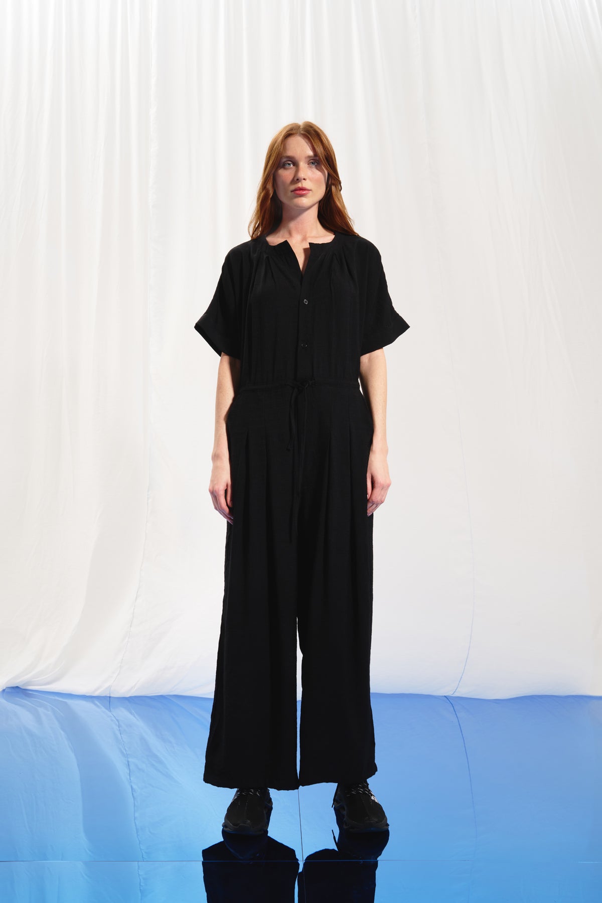 Black Short Sleeve Jumpsuit 17313
