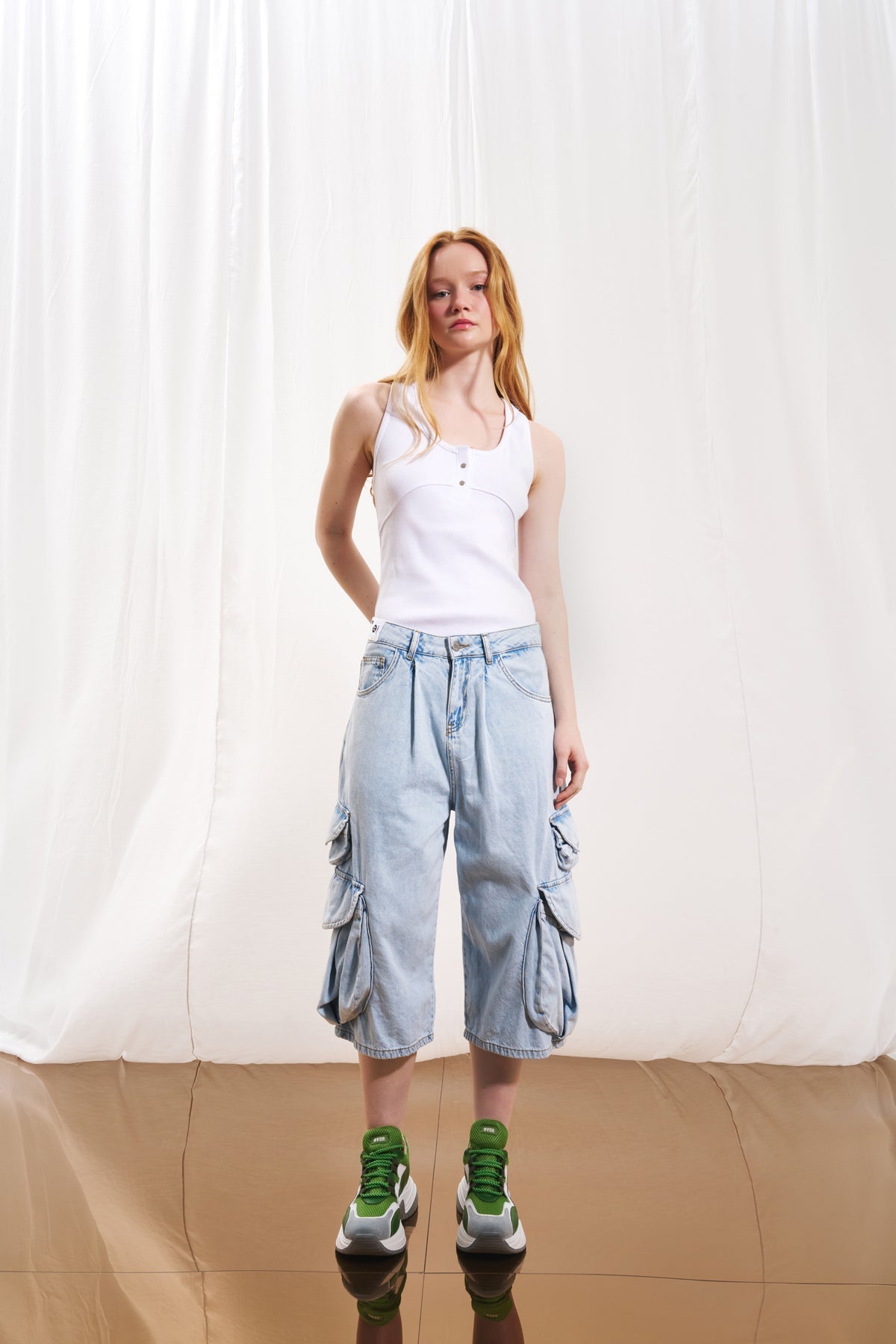 White Ribbed Tank Top 17346